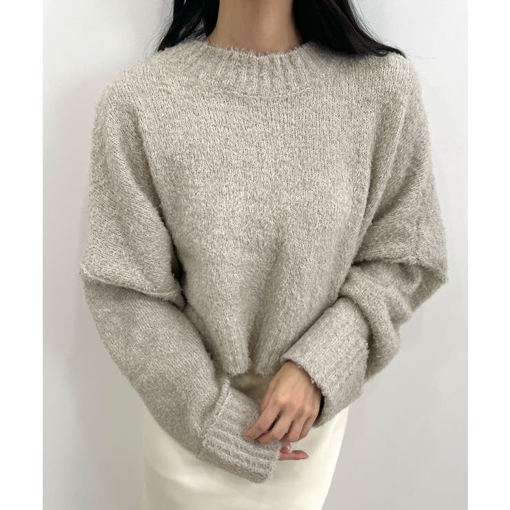 ライトグレー | ふわふわな肌触り♪ワイドスリーブブークレニット | futier land