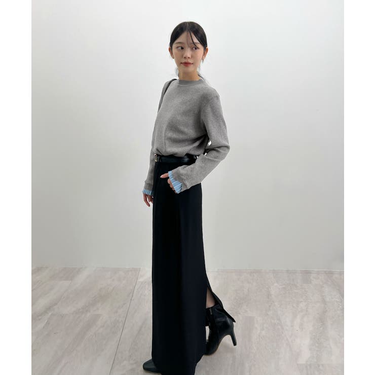 大人さりげないバイカラー。袖フリルニットトップス | futier land | 詳細画像32 