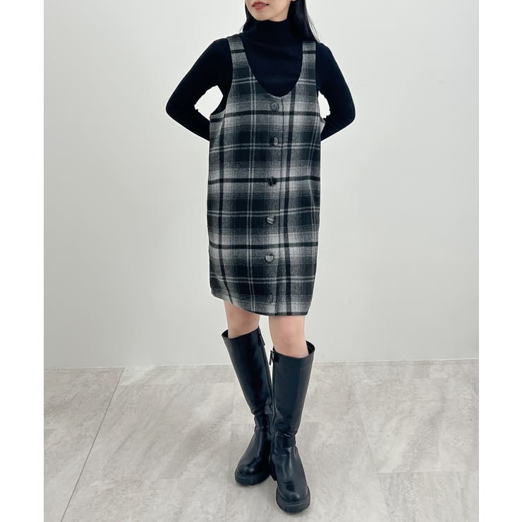 季節感たっぷり。起毛チェック柄ジャンスカ | futier land | 詳細画像9 