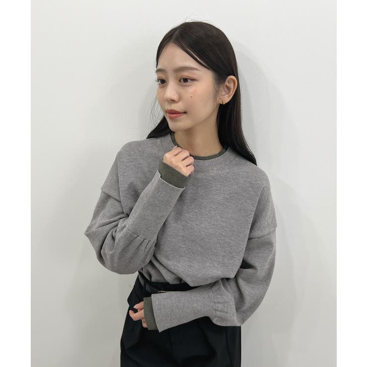 品よく着映える。配色レイヤード風ニット | futier land | 詳細画像18 