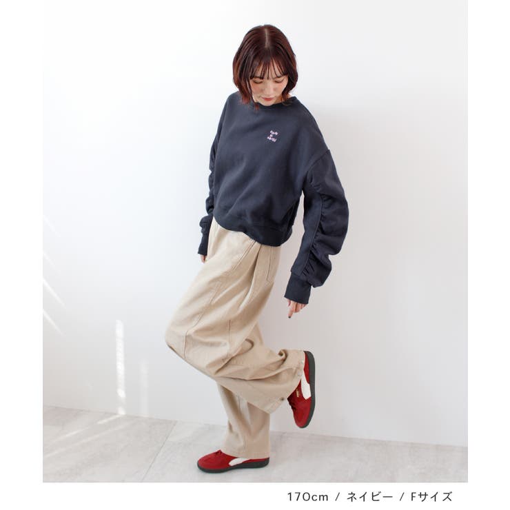 《ABYS》ふんわり袖で魅せる。袖シャーリング裏起毛スウエット | futier land | 詳細画像6 