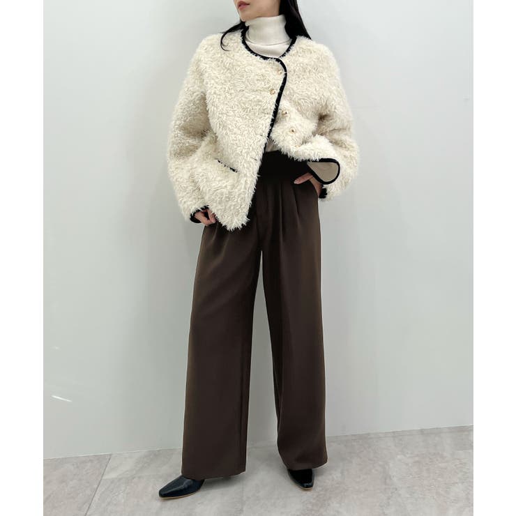 脚長シルエットが叶う。ウールライクツータックワイドパンツ | futier land | 詳細画像17 