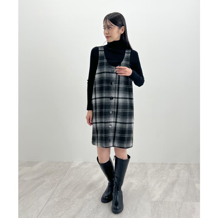 季節感たっぷり。起毛チェック柄ジャンスカ | futier land | 詳細画像10 