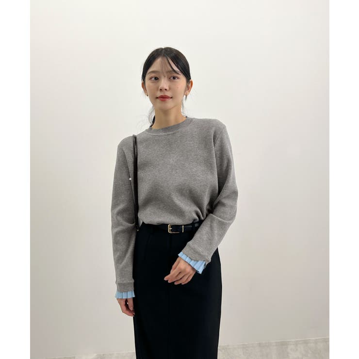 大人さりげないバイカラー。袖フリルニットトップス | futier land | 詳細画像33 