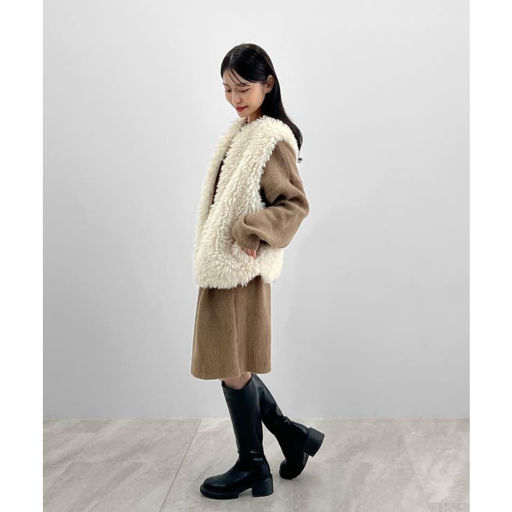 前後２wayでも華やぐ。zip付ミニ丈ニットワンピース | futier land | 詳細画像42 