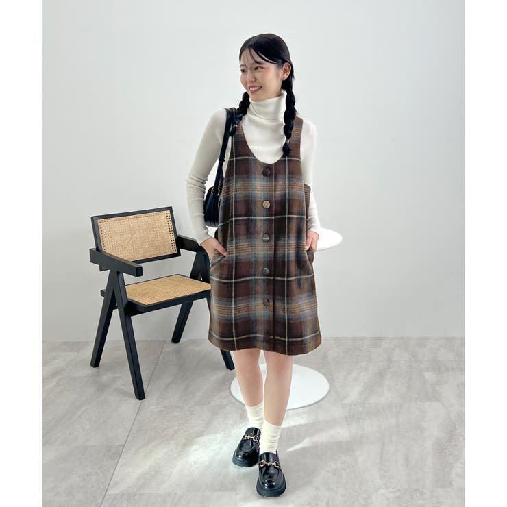 季節感たっぷり。起毛チェック柄ジャンスカ | futier land | 詳細画像16 