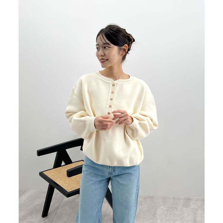 ゴールドボタンが映える。ヘンリーネックニットPO | futier land | 詳細画像39 