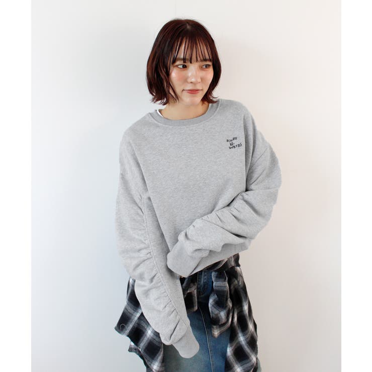 《ABYS》ふんわり袖で魅せる。袖シャーリング裏起毛スウエット | futier land | 詳細画像34 