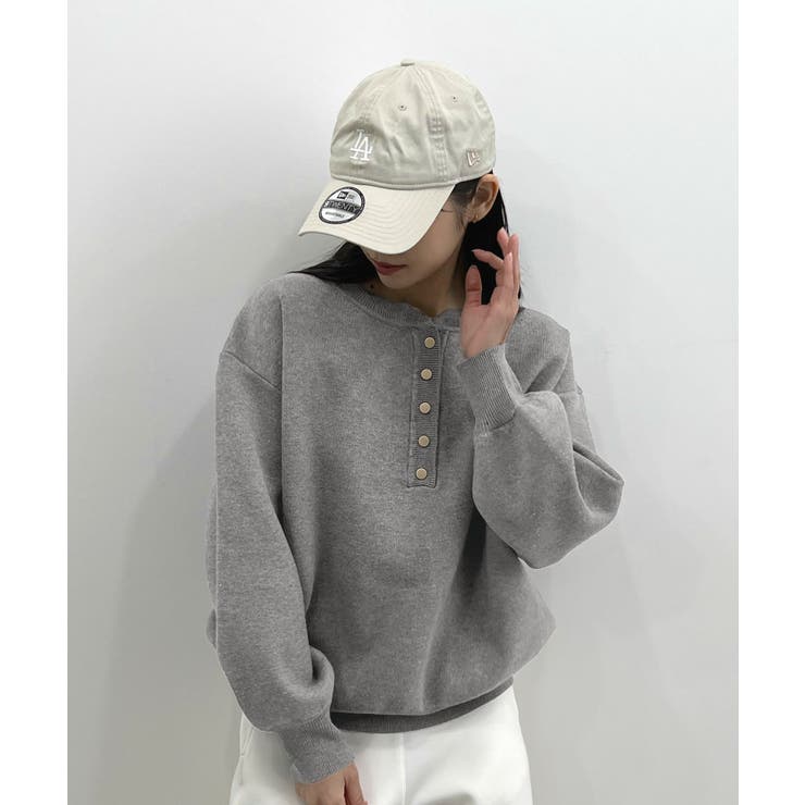 ゴールドボタンが映える。ヘンリーネックニットPO | futier land | 詳細画像24 