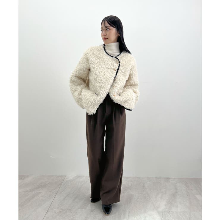 脚長シルエットが叶う。ウールライクツータックワイドパンツ | futier land | 詳細画像23 