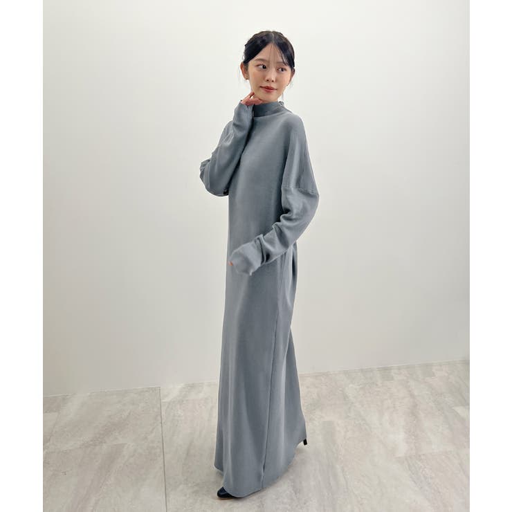 大人オーラが漂う上品さ。ハイネックニットロングワンピース | futier land | 詳細画像48 