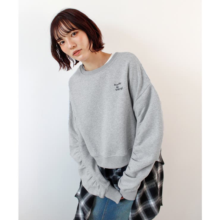 《ABYS》ふんわり袖で魅せる。袖シャーリング裏起毛スウエット | futier land | 詳細画像38 