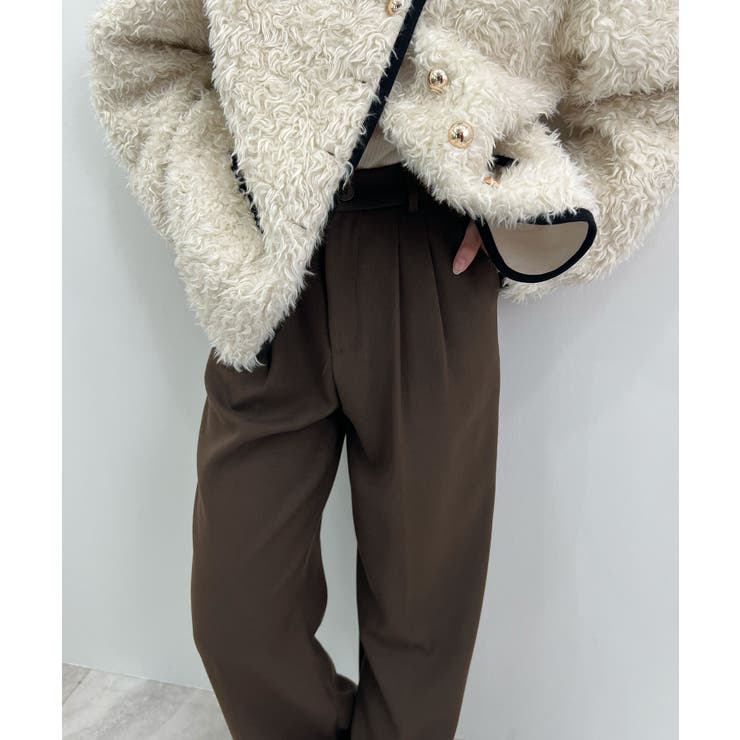 脚長シルエットが叶う。ウールライクツータックワイドパンツ | futier land | 詳細画像18 