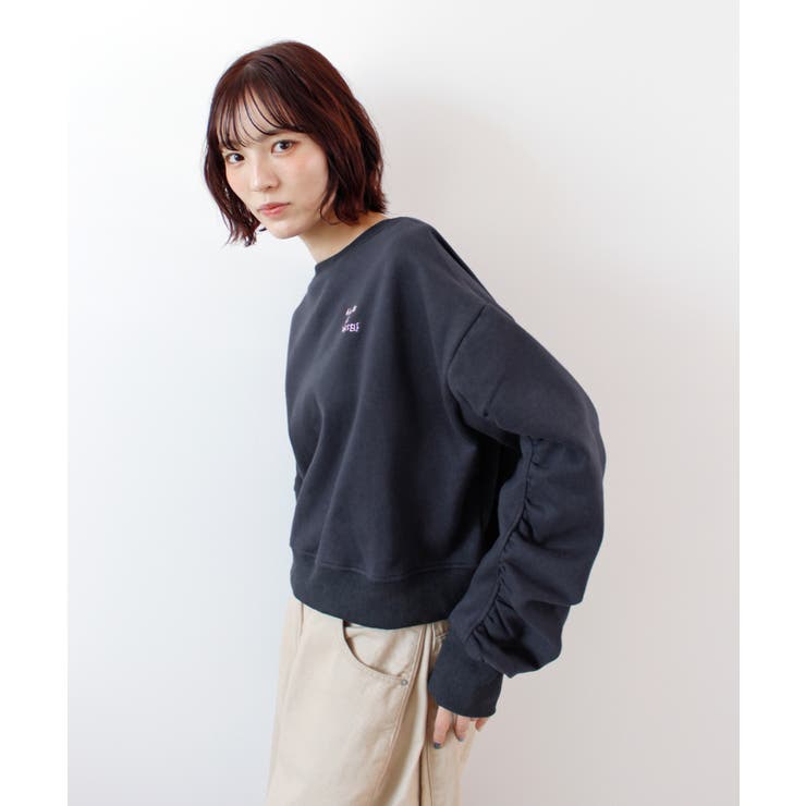 《ABYS》ふんわり袖で魅せる。袖シャーリング裏起毛スウエット | futier land | 詳細画像16 