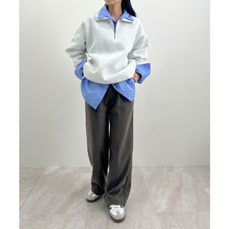 脚長シルエットが叶う。ウールライクツータックワイドパンツ | futier land | 詳細画像25 