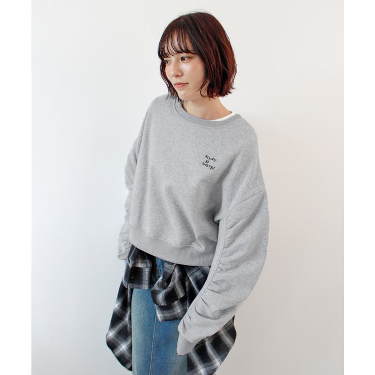 《ABYS》ふんわり袖で魅せる。袖シャーリング裏起毛スウエット | futier land | 詳細画像37 