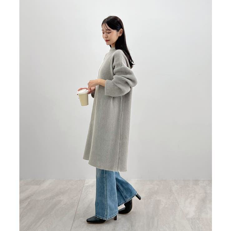 前後２wayでも華やぐ。zip付ミニ丈ニットワンピース | futier land | 詳細画像34 