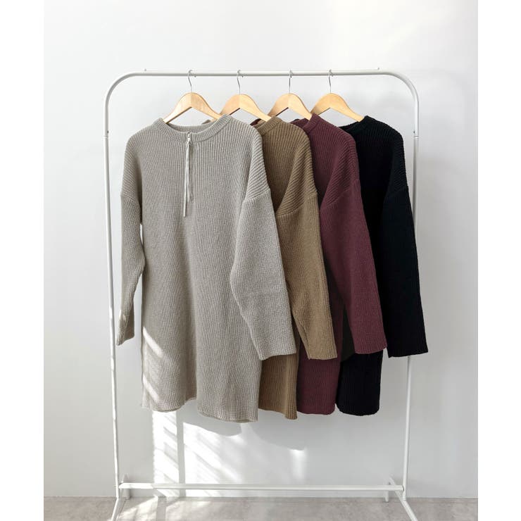 前後２wayでも華やぐ。zip付ミニ丈ニットワンピース | futier land | 詳細画像55 