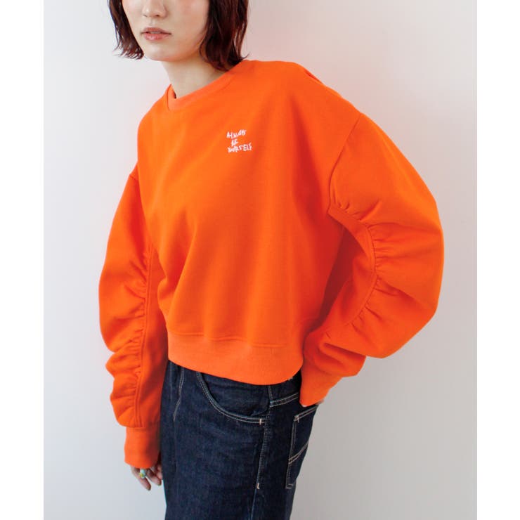 《ABYS》ふんわり袖で魅せる。袖シャーリング裏起毛スウエット | futier land | 詳細画像22 