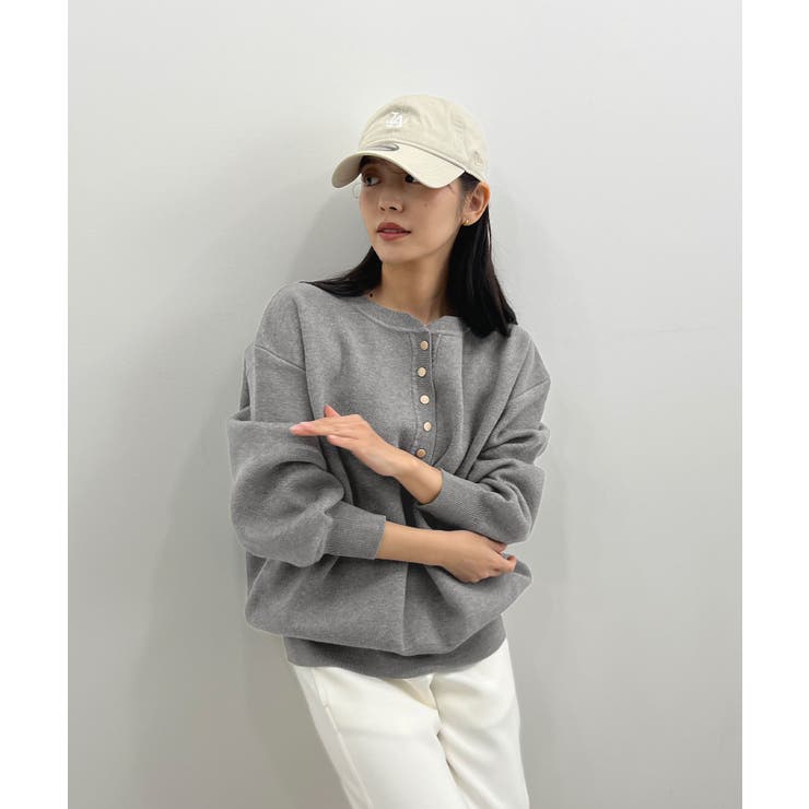 ゴールドボタンが映える。ヘンリーネックニットPO | futier land | 詳細画像21 