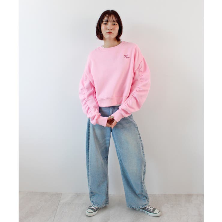 《ABYS》ふんわり袖で魅せる。袖シャーリング裏起毛スウエット | futier land | 詳細画像25 