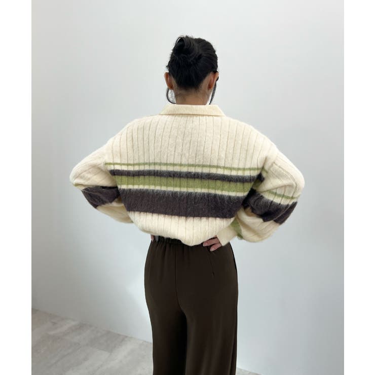 ふわっと包まれる幸せニット。アルパカタッチボーダーポロニット | futier land | 詳細画像25 