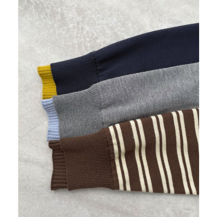 こなれ感出せる配色ニット。レイヤード風ポロニットトップス | futier land | 詳細画像34 