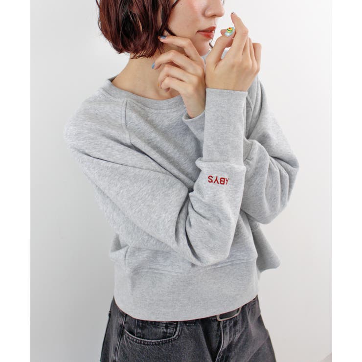 《ABYS》ロゴ刺繍ショート丈トレーナー | futier land | 詳細画像41 