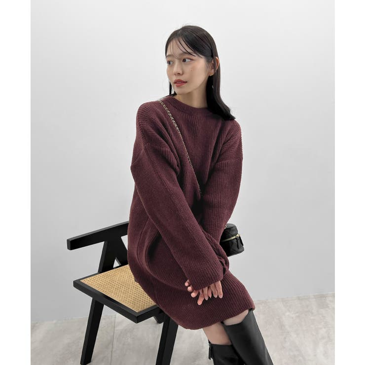 前後２wayでも華やぐ。zip付ミニ丈ニットワンピース | futier land | 詳細画像22 