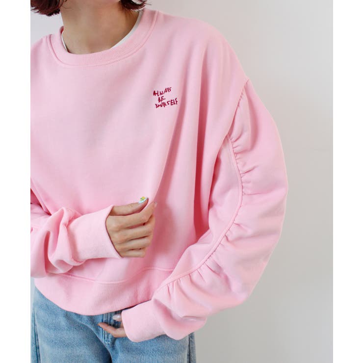 《ABYS》ふんわり袖で魅せる。袖シャーリング裏起毛スウエット | futier land | 詳細画像29 