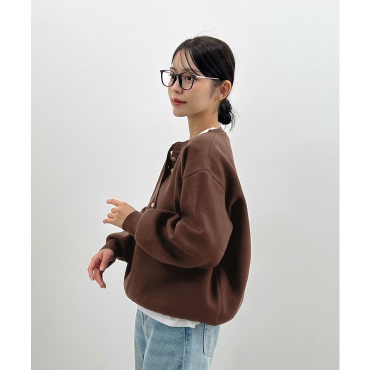 ゴールドボタンが映える。ヘンリーネックニットPO | futier land | 詳細画像17 