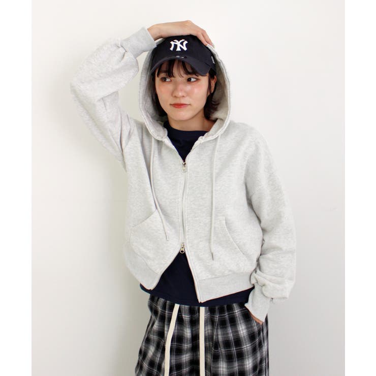 《ABYS》クロップド丈が相性抜群◎ダブルジップショート丈パーカー  | futier land | 詳細画像47 