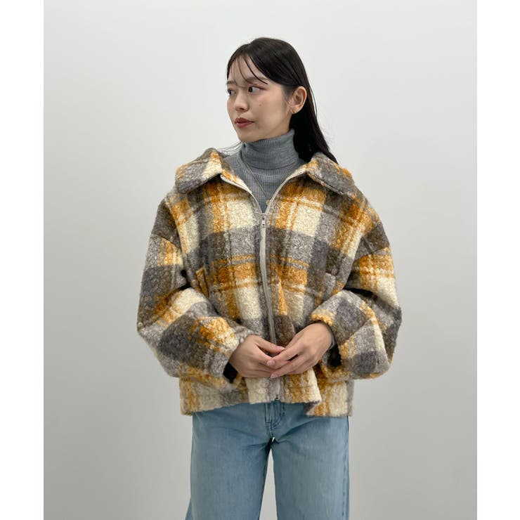 季節感をプラス。チェック柄ボアコート | futier land | 詳細画像19 