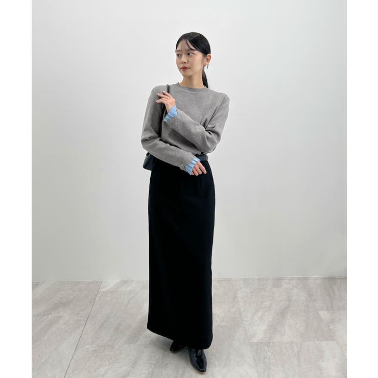 大人さりげないバイカラー。袖フリルニットトップス | futier land | 詳細画像35 