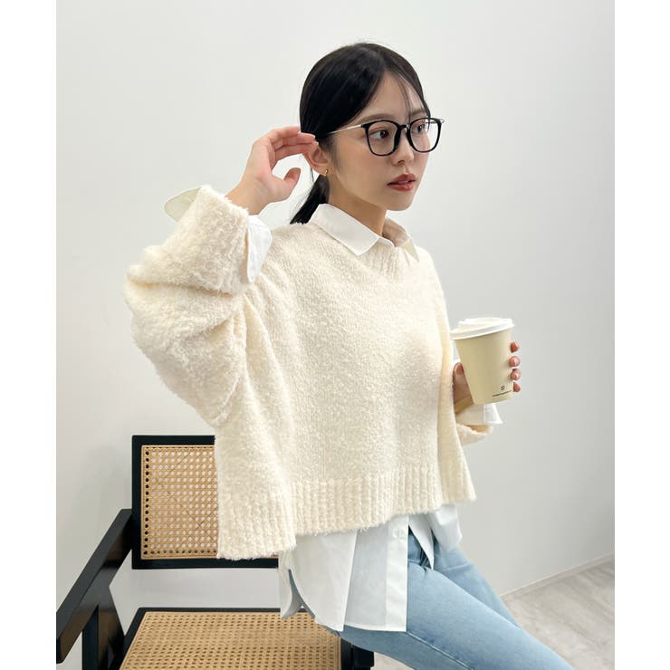 ふわふわな肌触り♪ワイドスリーブブークレニット | futier land | 詳細画像27 