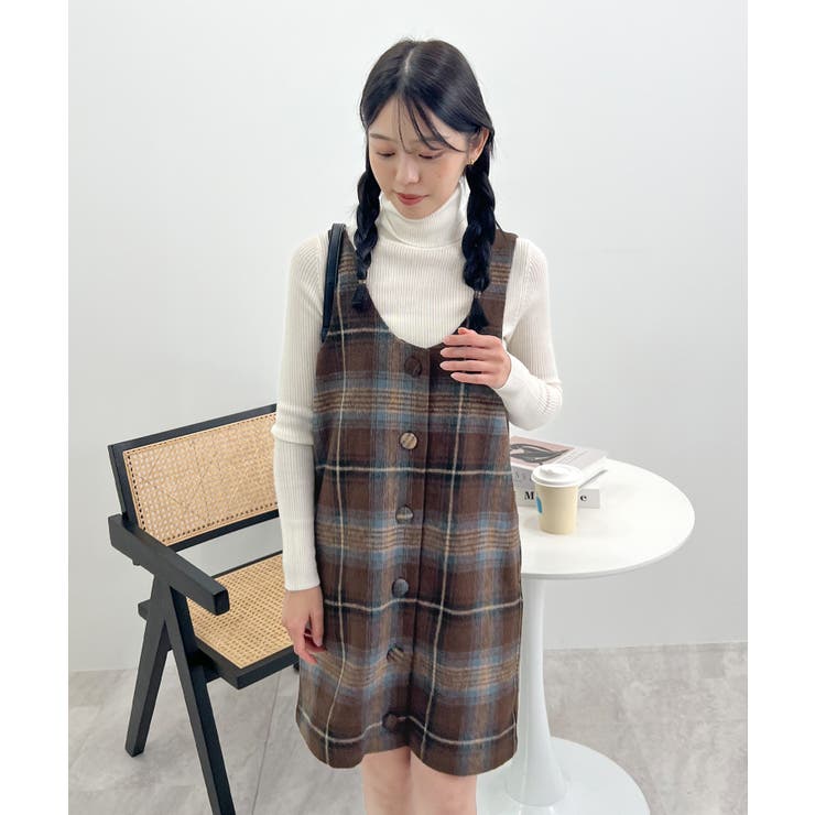 季節感たっぷり。起毛チェック柄ジャンスカ | futier land | 詳細画像20 