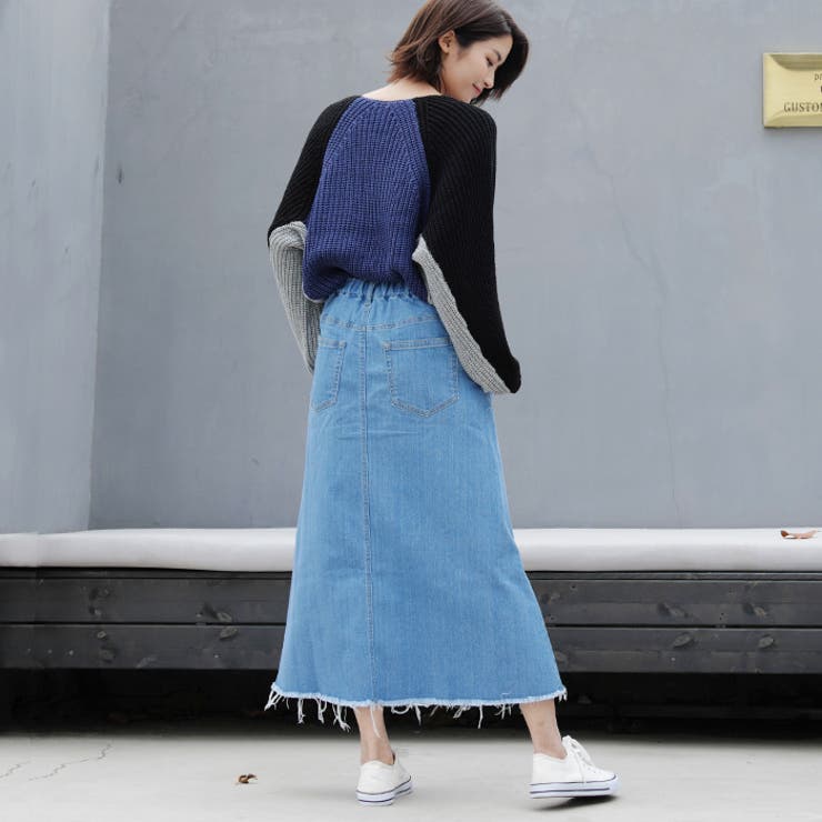 美品 RED VALENTINO デニムティアードスカート フレアスカート 38 デニムスカート 三段ティアード ロング デニム フレアスカート