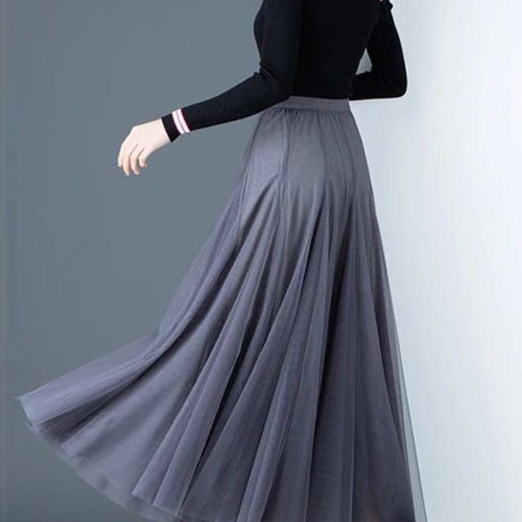 スカート チュール ロングスカート[品番：FI000005382]｜futier