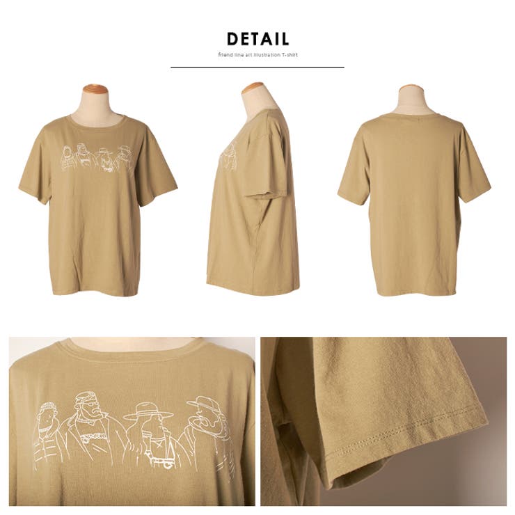 Tシャツ 線画 プリント[品番：FI000005602]｜futier land（フュー