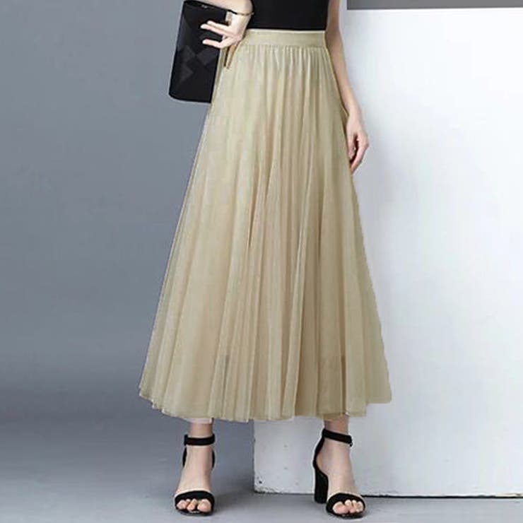 新品タグ付✨23SS ポロバイラルフローレン ティアードリネンロングスカート 0 ティアードフレアロングスカート[品番：MKSW0054768]｜dazzlin