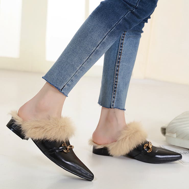 サボ ファー付き ポインテッドトゥ 品番 Fi Futier Land フューティアランド のレディースファッション通販 Shoplist ショップリスト