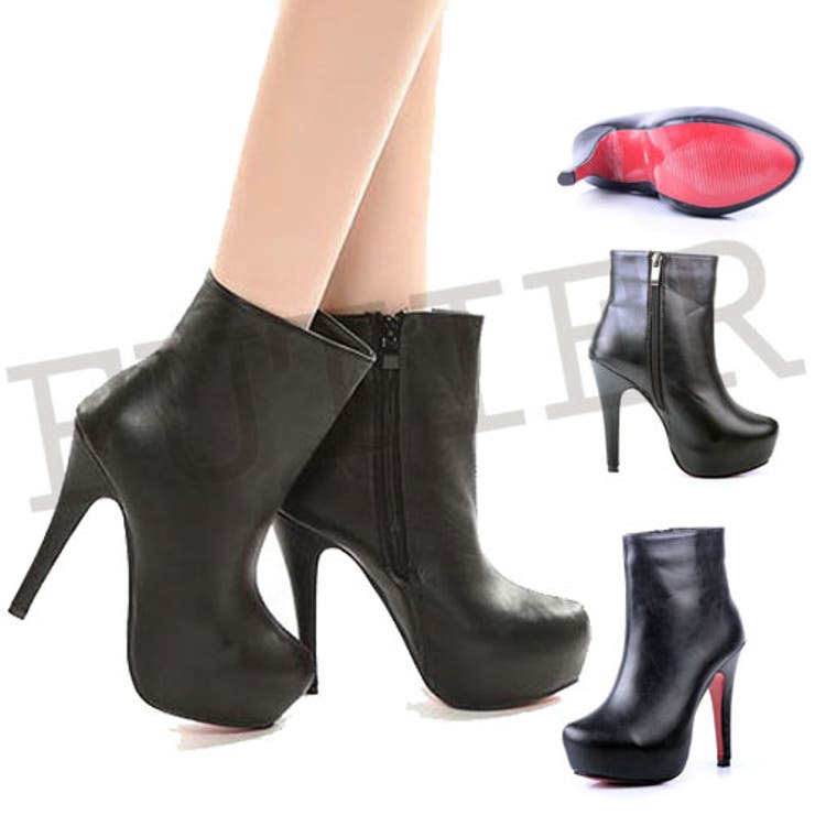 ❤️超美品❤️HUNTER ヒールショートブーツ ハイヒール ショートブーツ 高さ12cmヒール[品番：FI000001435