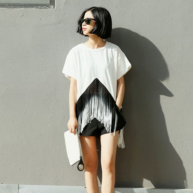 【今季トレンドのスタイルになれちゃう フリンジボヘミアンTシャツ♪】Tシャツ シ… | futier land | 詳細画像8 