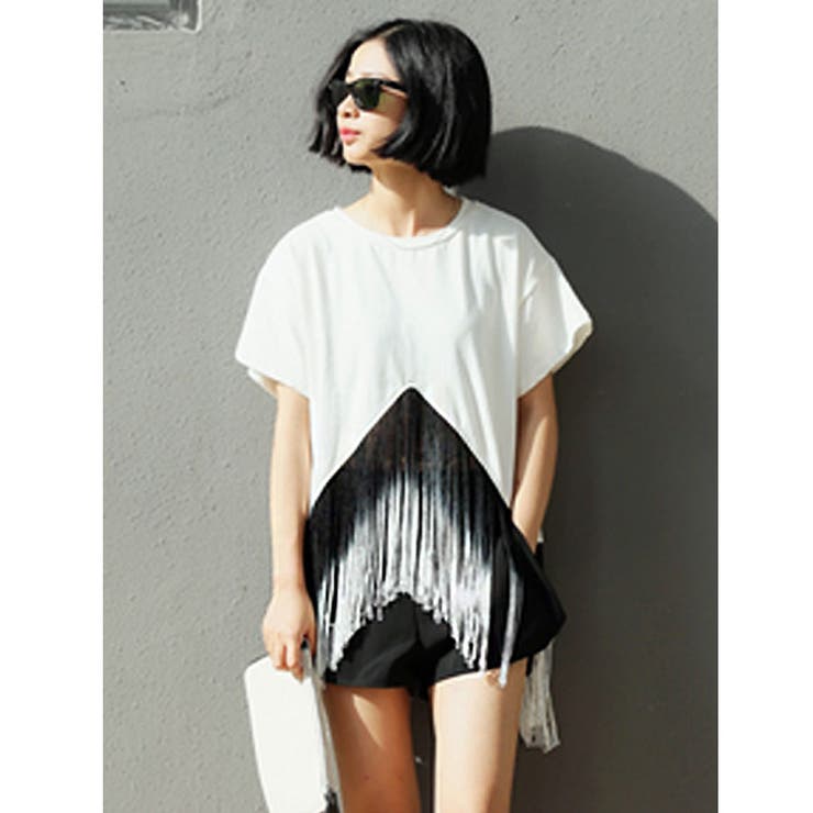 【今季トレンドのスタイルになれちゃう フリンジボヘミアンTシャツ♪】Tシャツ シ… | futier land | 詳細画像1 