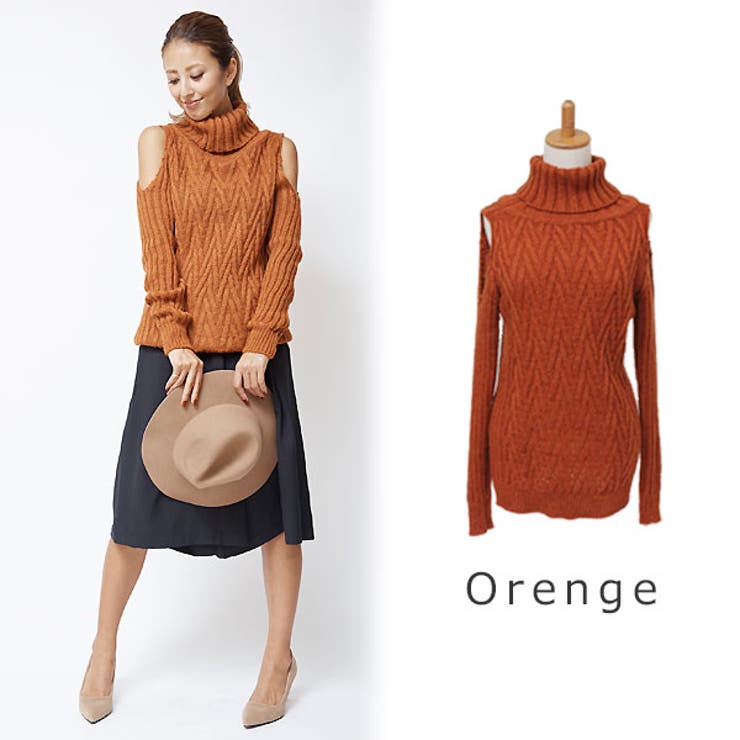 ニット ハイネック 肩出し[品番：FI000003151]｜futier land