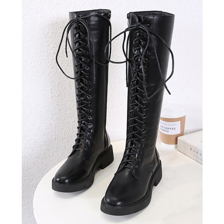 レースアップブーツ ロングブーツ ブーツ[品番：FI000005935