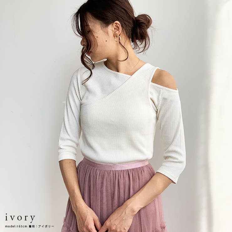 STEF ONE SLEEVE ASYMMETRIC RIBBED TOP | STEF ワンスリーブ