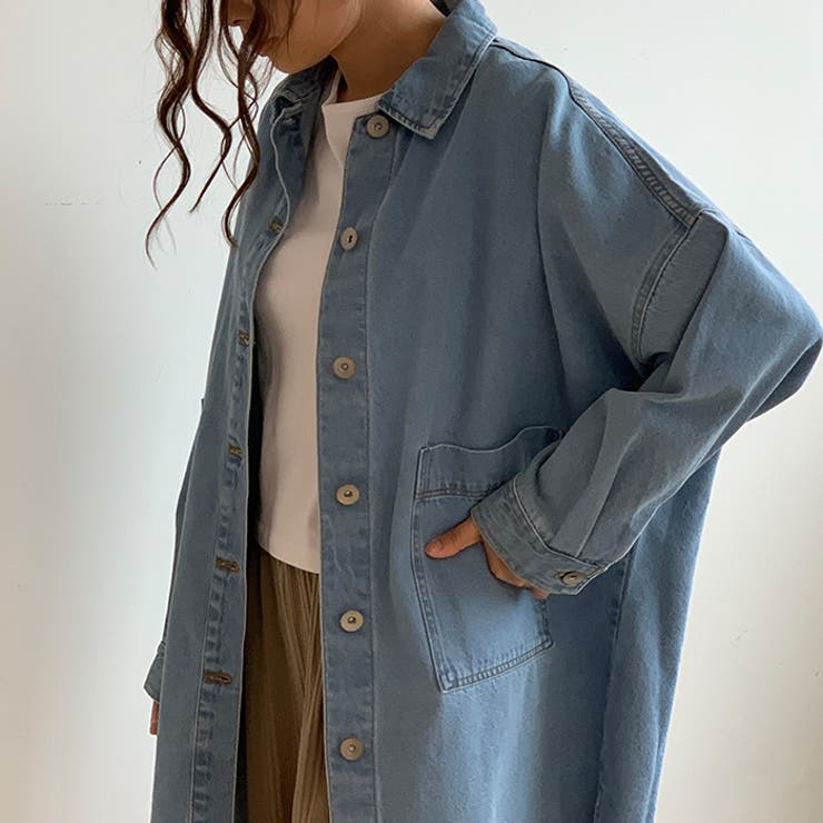 welina BIGポケットフーディデニムジャケット デニムシャツ デニムジャケット BIGポケット[品番：FI000006135
