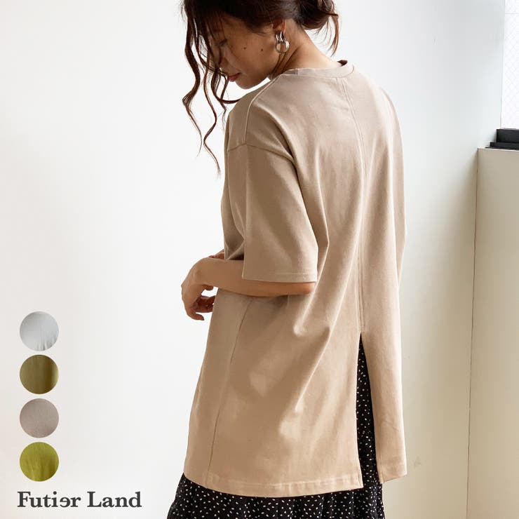 【夏新作】 バックスリット Tシャツ | futier land | 詳細画像1 