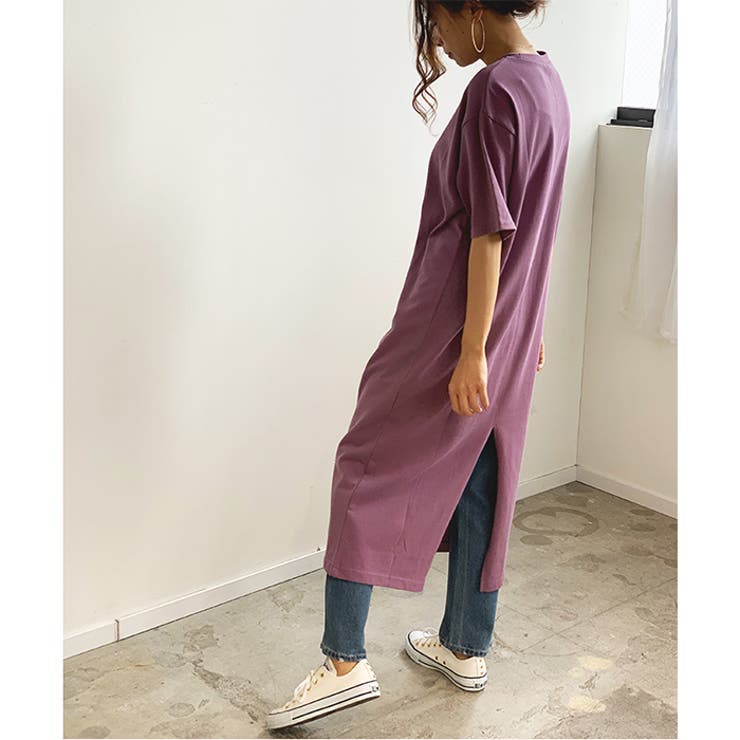 ロングワンピース スリットワンピース バックスリット[品番